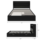Letto a piattaforma Hunter con testiera