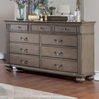 Comò e specchio tradizionali a 9 cassetti in 2 pezzi Vame di Furniture of America