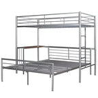 Lit superposé en métal une place sur deux places avec bureau, lit mezzanine une place avec lit inférieur double séparé pour enfants
