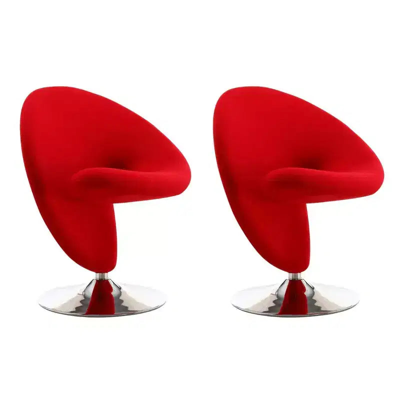 Ensemble de 2 fauteuils pivotants d'appoint Curl en mélange de laine - Manhattan Comfort