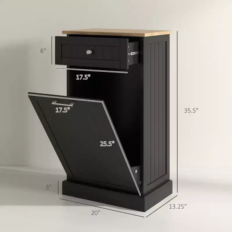 Mobile da cucina con pattumiera a ribalta, mobile per la raccolta differenziata indipendente, supporto per pattumiera con cassetto