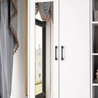 Armoire 2 portes avec miroir, tringle à vêtements et 2 tiroirs