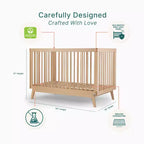 Culla Convertibile 3-in-1, in Solido Legno di Faggio Europeo, Certificata GREENGUARD Gold, Fabbricata in Italia