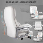 Sedia da Ufficio Direzionale Bossin Extra Large, 500 libbre, Ergonomica con Supporto Lombare Regolabile, Schienale Alto in Pelle PU, per Computer