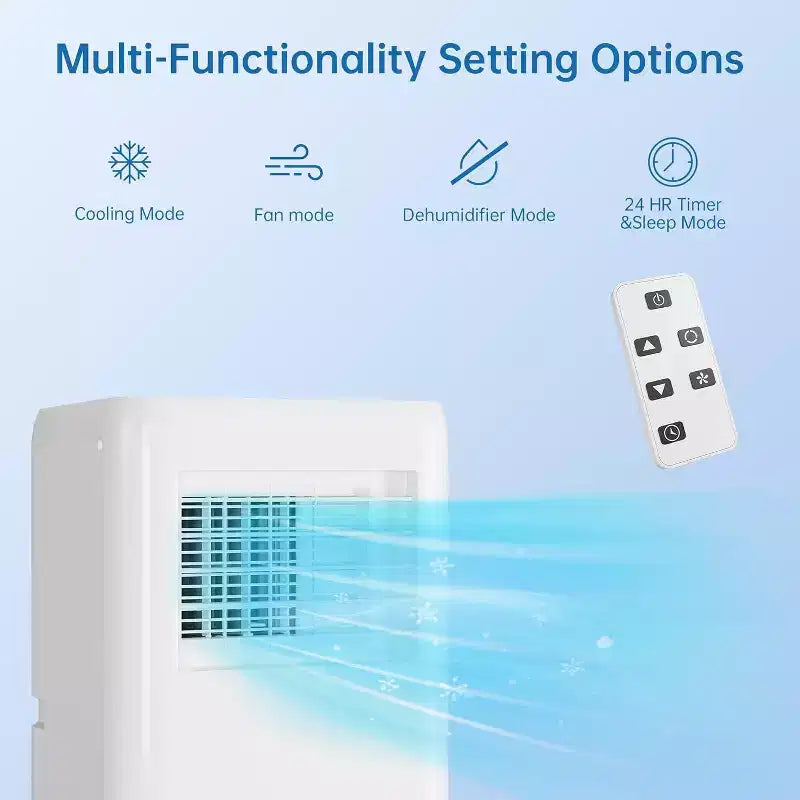 Climatiseur portable GustoWave 10000 BTU pour pièce jusqu'à 42 m² avec minuterie 24h, mode veille
