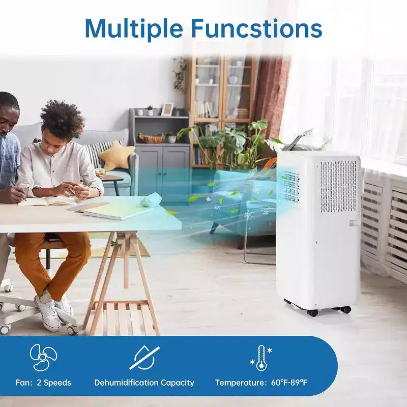 Climatiseur portable GustoWave 10000 BTU pour pièce jusqu'à 42 m² avec minuterie 24h, mode veille