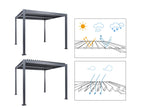 Gazebo Metallo 296 cm x 296 cm Nero