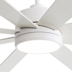Ventilatore da soffitto nero da 65 pollici a 8 pale con luce LED e telecomando