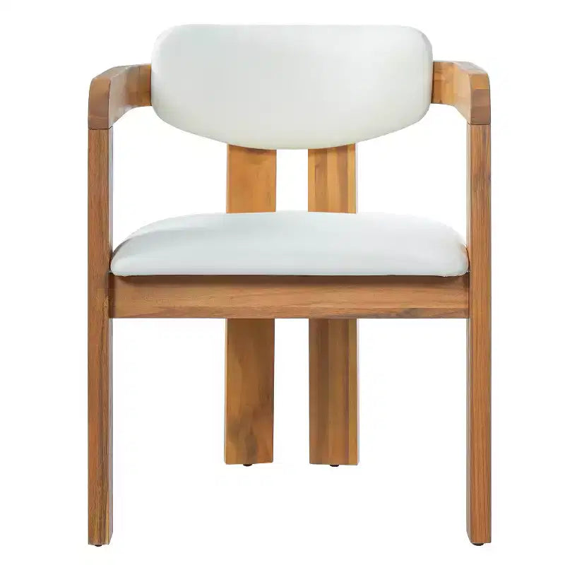 ModernLuxe Set da pranzo rotondo da esterno a 5 pezzi in legno di acacia, tavolo da 47" con 4 sedie a barilotto imbottite per giardino/patio/cortile