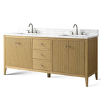 Mobile lavabo doppio Vanity Art 72 per bagno con piano in marmo composito