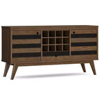 WyndenHall Wright Sideboard with Wine Storage Rustic Natural Aged Brown