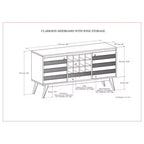 Credenza WyndenHall Wright con portabottiglie, finitura marrone invecchiato rustico