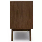 Credenza WyndenHall Wright con portabottiglie, finitura marrone invecchiato rustico