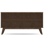 Credenza WyndenHall Wright con portabottiglie, finitura marrone invecchiato rustico