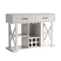 Ialani 2 Drawer Buffet Wine Cabinet  White Oak  - miBasics