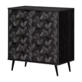 South Shore Oxford 2 Door Storage Cabinet Black Oak/Dark Gray