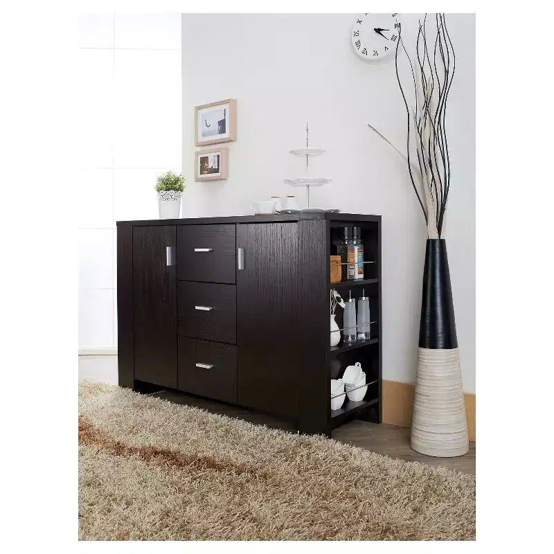 Inger Modern Buffet con Mensole Laterali Espresso - HOMES: Inside + Out: Consolle Contenitore, Credenza da Cucina