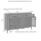 Crosley Milo Credenza Marrone Scuro da 142 cm