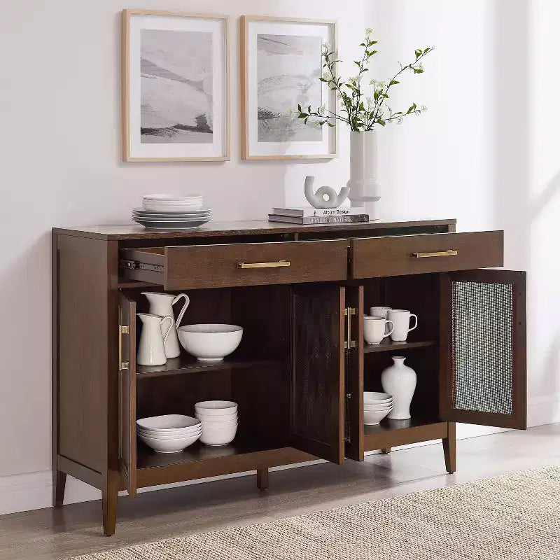 Crosley Milo Credenza Marrone Scuro da 142 cm