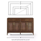 Crosley Milo Credenza Marrone Scuro da 142 cm