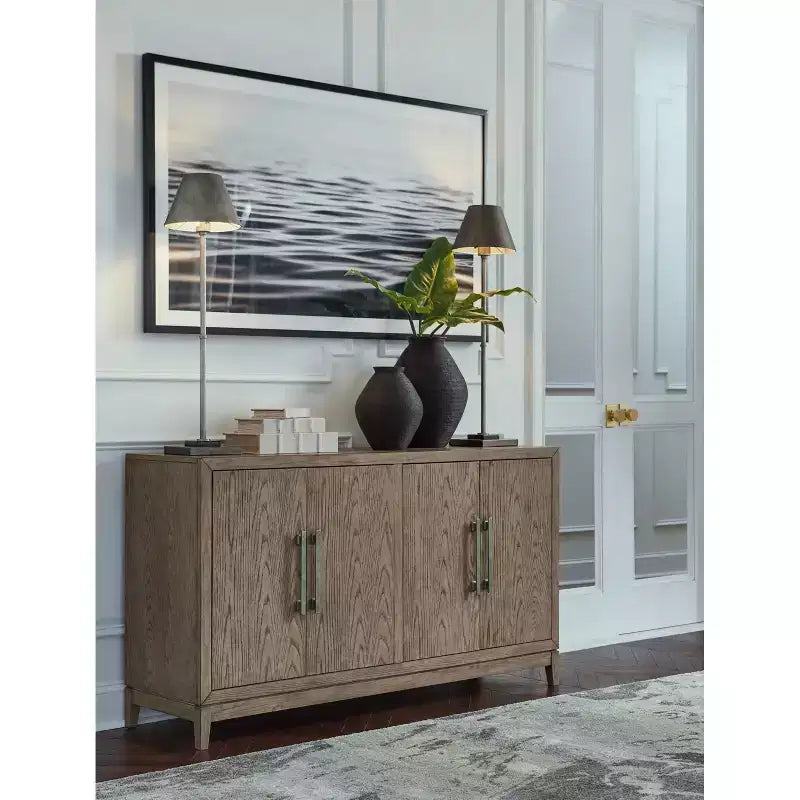 Chrestner Mobile Contenitore Nero/Grigio - Signature Design by Ashley: Contenitore Moderno, Credenza a 4 Ante