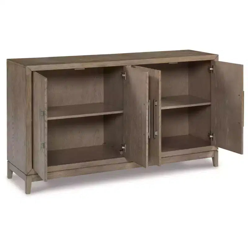 Desserte de salle à manger Chrestner noire/grise – Signature Design by Ashley : Rangement contemporain, buffet à 4 portes