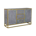 Raven Mango Wood Dining Sideboard Brown - Timbergirl: Sturdy Metal Frame, 3 Drawers, 2 Doors