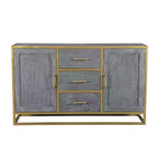 Credenza laterale Raven in legno di mango marrone - Timbergirl: robusto telaio in metallo, 3 cassetti, 2 ante