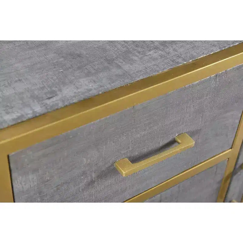 Credenza laterale Raven in legno di mango marrone - Timbergirl: robusto telaio in metallo, 3 cassetti, 2 ante