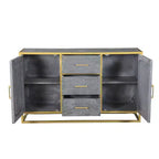 Credenza laterale Raven in legno di mango marrone - Timbergirl: robusto telaio in metallo, 3 cassetti, 2 ante