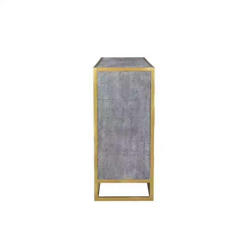Credenza laterale Raven in legno di mango marrone - Timbergirl: robusto telaio in metallo, 3 cassetti, 2 ante