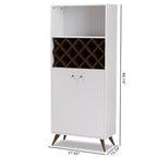 Serafino e mobile bar in legno finitura noce Bianco/Marrone - BaxtonStudio