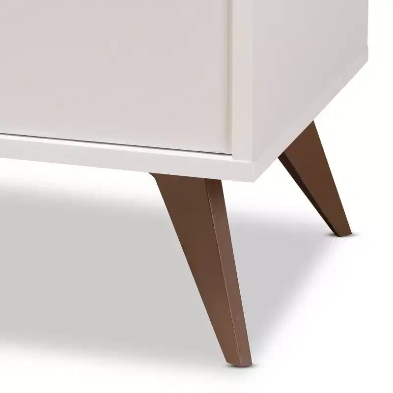 Serafino e mobile bar in legno finitura noce Bianco/Marrone - BaxtonStudio