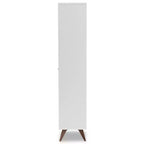 Serafino e mobile bar in legno finitura noce Bianco/Marrone - BaxtonStudio