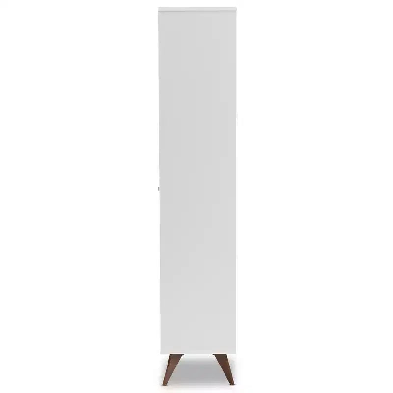 Serafino e mobile bar in legno finitura noce Bianco/Marrone - BaxtonStudio