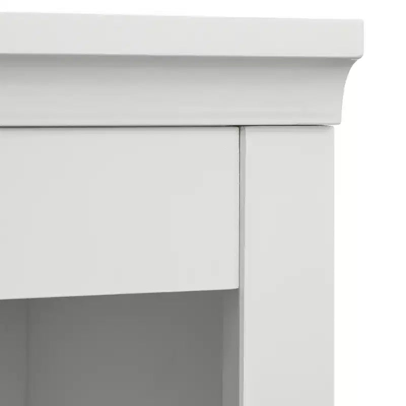 Lifestorey Set 2 Mobili Monza Modulari con Credenza e Top Effetto Marmo Bianco: Stile Rustico, Top Effetto Marmo, Ripiani Regolabili