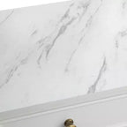 Lifestorey Set 2 Mobili Monza Modulari con Credenza e Top Effetto Marmo Bianco: Stile Rustico, Top Effetto Marmo, Ripiani Regolabili