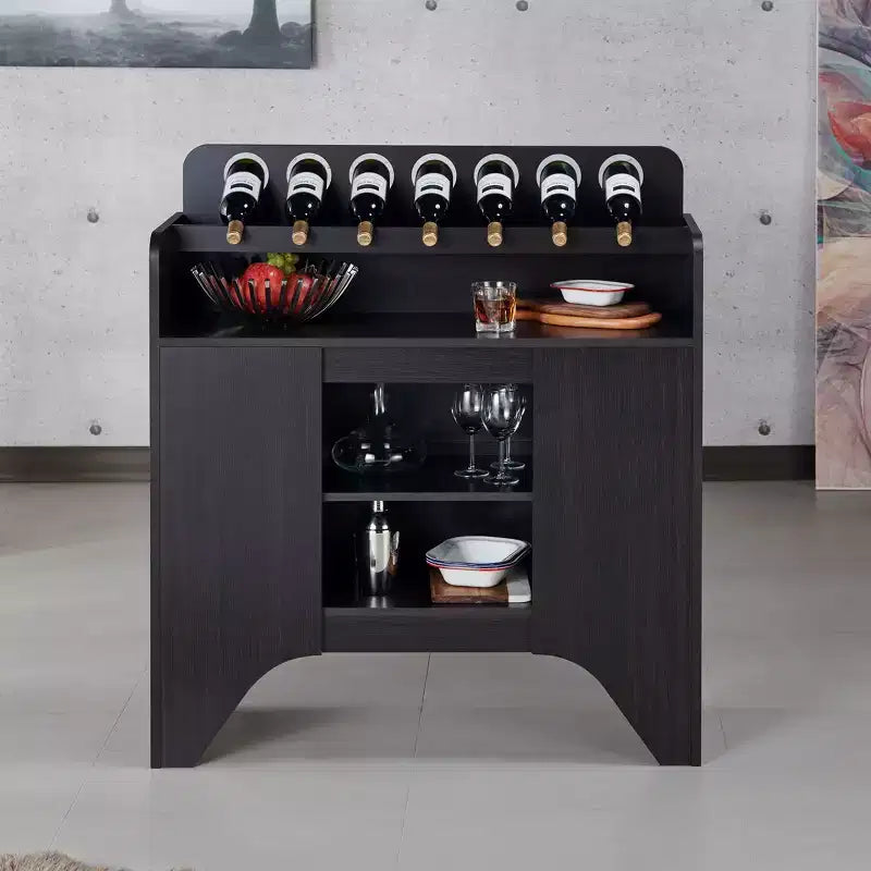 Mobile cantina Belfi Espresso - HOMES: Inside + Out: Credenza da cucina, Mobile bar, Porta bottiglie per 7 bottiglie