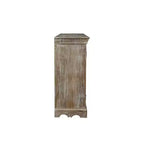 Buffet en bois sculpté à 4 portes marron - Timbergirl : Meuble de rangement rustique, Aucun assemblage requis