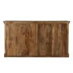 Buffet en bois sculpté à 4 portes marron - Timbergirl : Meuble de rangement rustique, Aucun assemblage requis