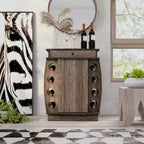 24/7 Shop At Home Mini Bar Bundti con Portabottiglie da 8 Slot in Rovere Recuperato: Ripiano Regolabile, Mobile Contenitore in MDF