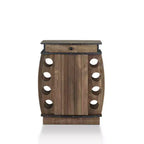 24/7 Shop At Home Mini Bar Bundti con Portabottiglie da 8 Slot in Rovere Recuperato: Ripiano Regolabile, Mobile Contenitore in MDF