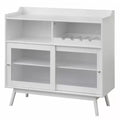 Buylateral Dublin Bar Cabinet with Sliding Glass Doors White