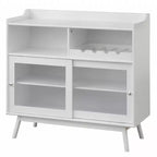 Buylateral Dublin Bar Cabinet with Sliding Glass Doors White