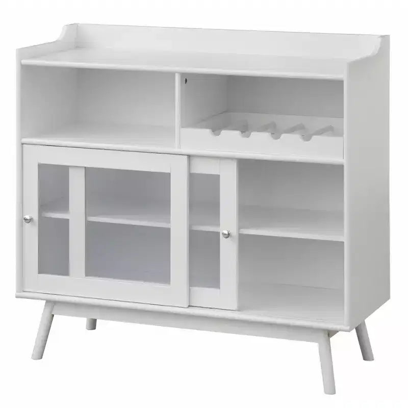 Mobile bar Buylateral Dublin con ante scorrevoli in vetro bianco