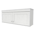 2 Doors Wall Mounted Buffet Cabinet White - Inval: Transitional Style, Adjustable Shelves, Melamine Finish