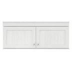 Buffet mural à 2 portes blanc - Inval : Style transitionnel, étagères réglables, finition mélaminée