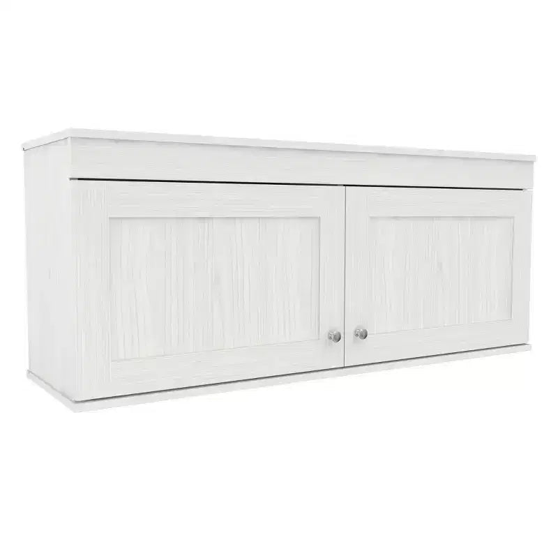 Buffet mural à 2 portes blanc - Inval : Style transitionnel, étagères réglables, finition mélaminée