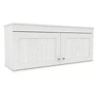 Buffet mural à 2 portes blanc - Inval : Style transitionnel, étagères réglables, finition mélaminée