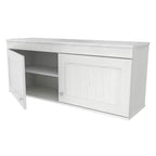 Buffet mural à 2 portes blanc - Inval : Style transitionnel, étagères réglables, finition mélaminée